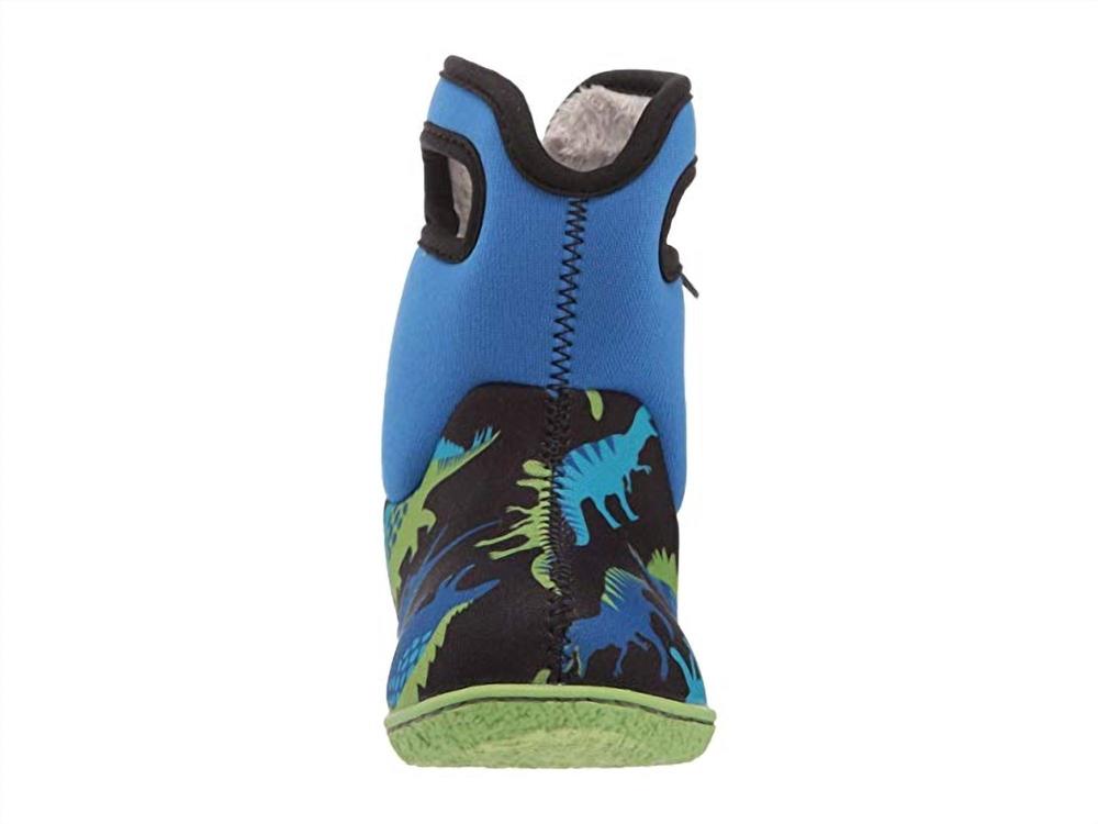 NEW BOGS boys‚Äô baby dino waterproof boots w/ handles in electric blue/multi - Picture 3 of 7